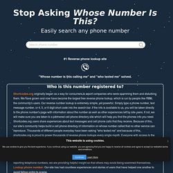 Reverse Phone Lookup - Whose Number Is This? - Who Is This Number Registered To?