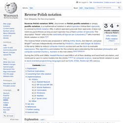 Reverse Polish notation - Wikipedia