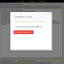 Reverse Text Generator - Backwards, Flipped or Upside Down!