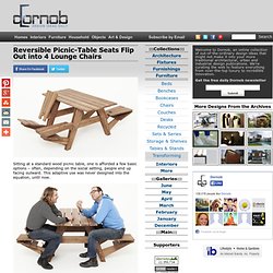 Reversible Picnic-Table Seats Flip Out into 4 Lounge Chairs