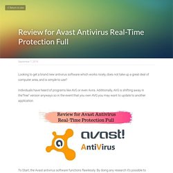 Review for Avast Antivirus Real-Time Protection Full