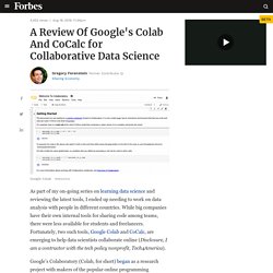 A Review Of Google's Colab And CoCalc for Collaborative Data Science