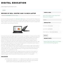 Review of Dell Vostro 3468 14-inch Laptop - Digital Education