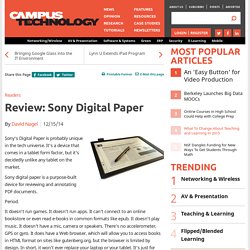 Review: Sony Digital Paper -- Campus Technology