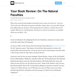 Your Book Review: On The Natural Faculties - Astral Codex Ten