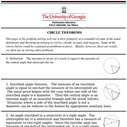 Review of Circle Theorems