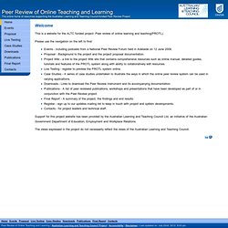 Peer Review of Online Teaching and Learning Home