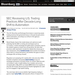 SEC Reviewing U.S. Trading Practices After Decade-Long Shift to Automation