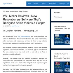 VSL Maker Reviews ⚠️ Fascinating, Converting Sales Video Scripts