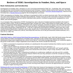 Reviews of TERC: Investigations in Number, Data, and Space