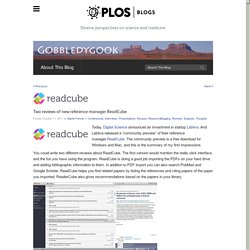 Two reviews of new reference manager ReadCube