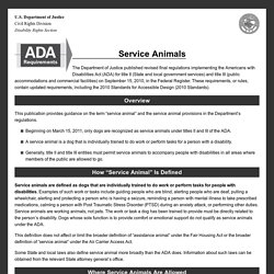 Revised ADA Requirements: Service Animals