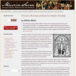 Toward a Revision of Music in Catholic Worship — MusicaSacra
