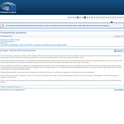 PARLEMENT EUROPEEN - Réponse à question E-005321-17 Revision of the Ceramics Directive