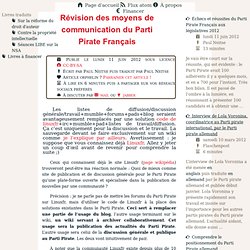 Révision des moyens de communication du Parti Pirate Français