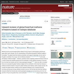 Upward revision of global fossil fuel methane emissions based on isotope database : Nature