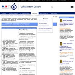 Collège Henri Dunant - Révisions pour le brevet en histoire géographie et EMC
