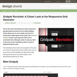 Gridpak Revisited: A Closer Look at the Responsive Grid Generator