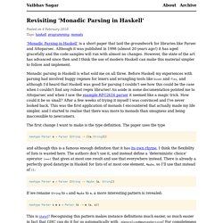 Revisiting 'Monadic Parsing in Haskell' - Vaibhav Sagar