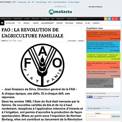 FAO : LA REVOLUTION DE L’AGRICULTURE FAMILIALE