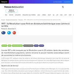 1917 : la Révolution russe finit en dictature bolchévique avec Lénine à sa tête - Vidéo