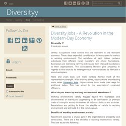 Diversity Jobs - A Revolution in the Modern-Day Economy