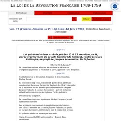 La Loi de la Révolution française 1789-1799