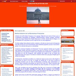Petite histoire de la Révolution Française - blog royaliste belge par Philippe Le Bihan