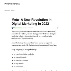 Meta- A New Revolution In Digital Marketing In 2022