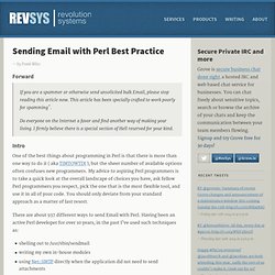 Sending Email with Perl Best Practice