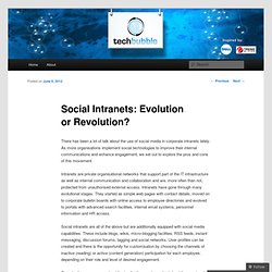 Social Intranets: Evolution or Revolution?