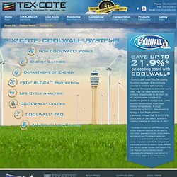 COTE™, revolutionary concept in exterior wall coatings. Specially formulated to reflect the sun's heat, they can lower exterior wall surface temperatures by as much as 40 degrees when compared to traditional paints in many colors.