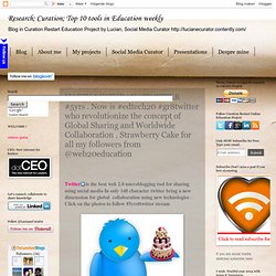 HAPPY BIRTHDAY #TWITTER #5yrs . Now is #edtech20 #gr8twitter who revolutionize the concept of Global Sharing and Worldwide Collaboration . Strawberry Cake for all my followers from @web20education