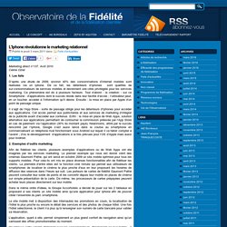 L’Iphone révolutionne le marketing relationnel - Observatoire de la Fidélité et de la fidélisation clientèle