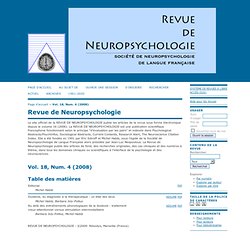Revue de Neuropsychologie