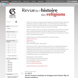 Revue de l’histoire des religions