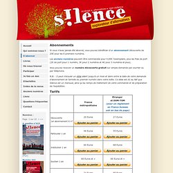 Revue S!lence- Abonnements