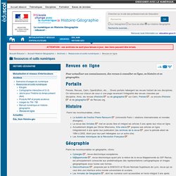 Revues en ligne — Histoire, géographie, éducation civique