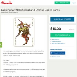 20 Reward for Looking for 20 Different and Unique Joker Cards