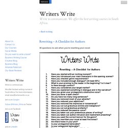 Rewriting – A Checklist for Authors