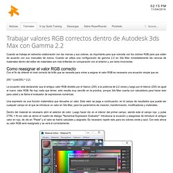 ReyesRicardo - Trabajar valores RGB correctos dentro de Autodesk 3ds Max con Gamma 2.2