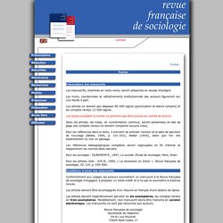 Revue Française de Sociologie