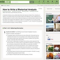 4 Ways to Write a Rhetorical Analysis