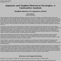 Japanese and English Rhetorical Strategies: A Contrastive Analysis