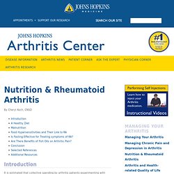 Role of Nutrition in Rheumatoid Arthrtis Management