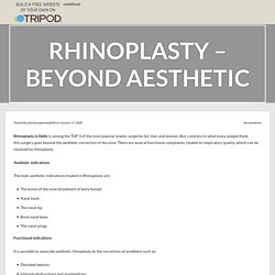 Rhinoplasty – Beyond Aesthetic – Tandon Clinic