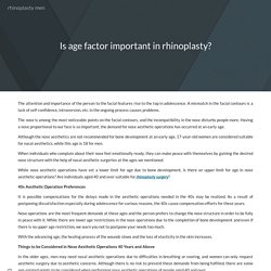Is age factor important in rhinoplasty?
