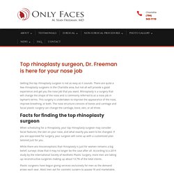 Top rhinoplasty surgeon is here in Charlotte for your 2020 nose job