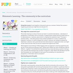 Rhizomatic Learning - The community is the curriculum