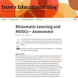 Rhizomatic Learning and MOOCs – Assessment